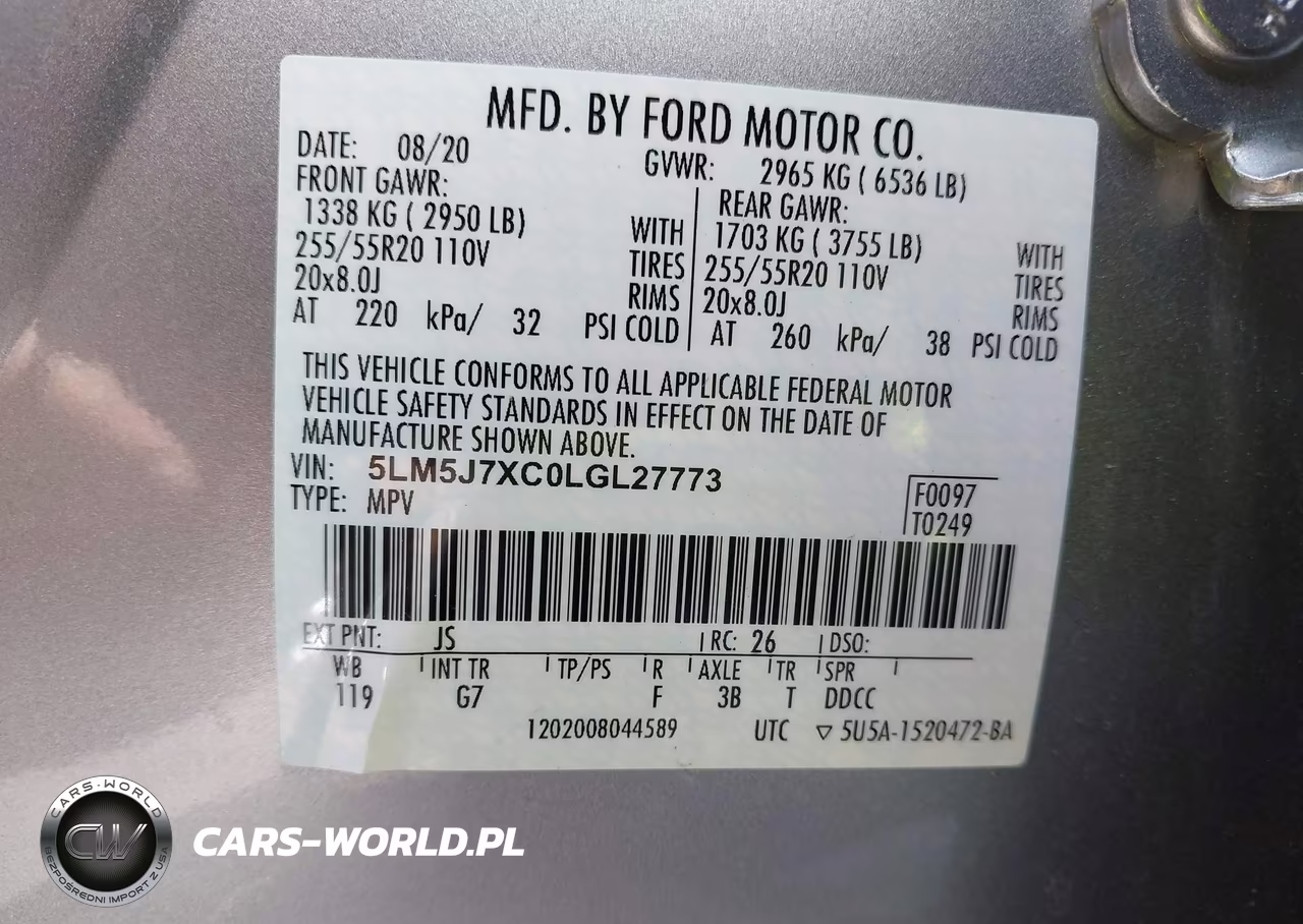 2020 Lincoln Aviator Reserve VIN:5LM5J7XC0LGL27773 - 9