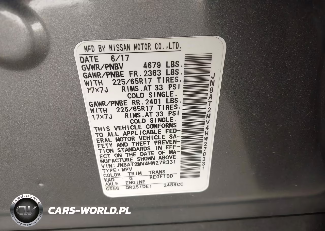 2017 Nissan Rogue S VIN:JN8AT2MV4HW278331 - 9