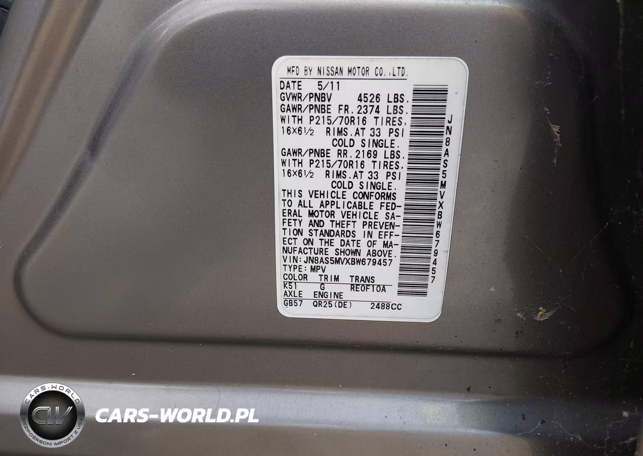2011 Nissan Rogue S VIN:JN8AS5MVXBW679457 - 9