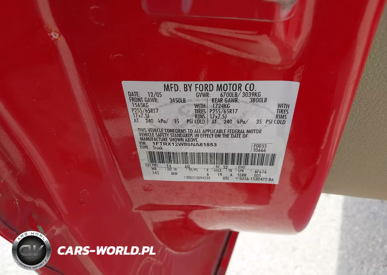 2006 Ford F-150 Stx-Xl-Xlt VIN:1FTRX12W86NA81853 - 9