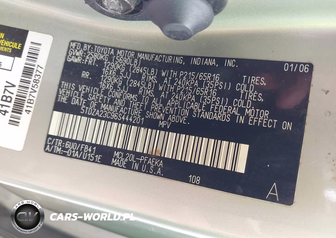 2006 Toyota Sienna Ce VIN:5TDZA23C96S444201 - 9