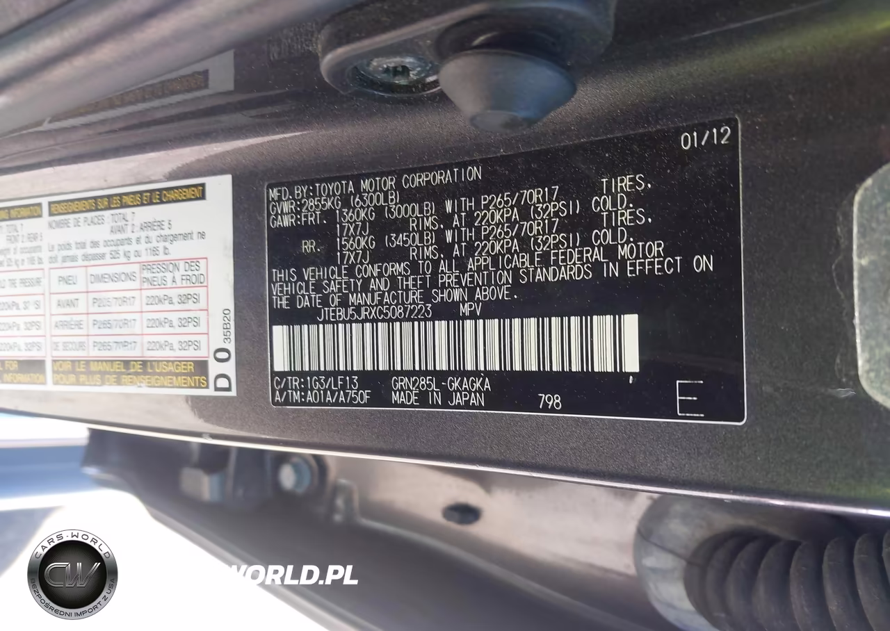 2012 Toyota 4Runner Sr5-Limited-Trail VIN:JTEBU5JRXC5087223 - 9