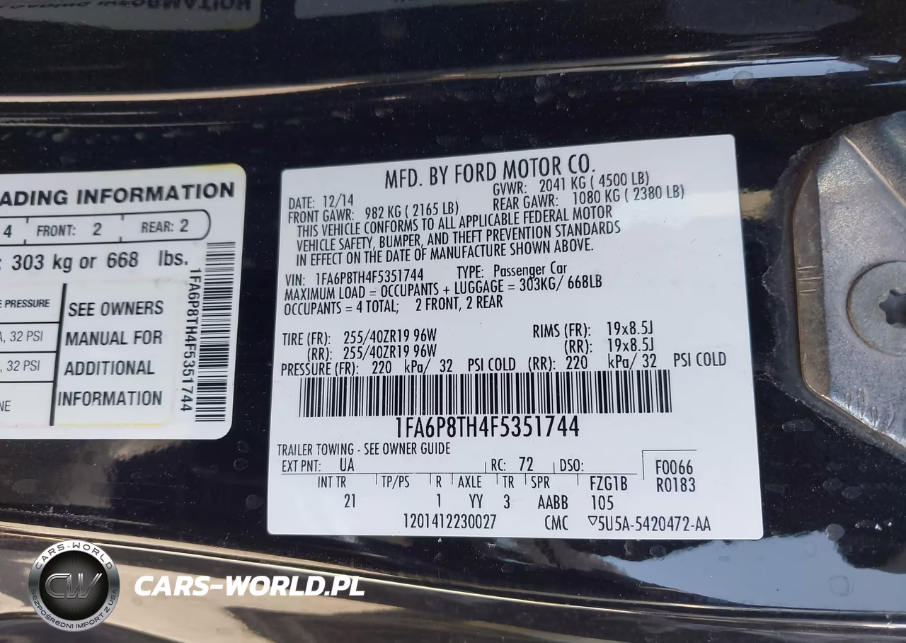 2015 Ford Mustang Ecoboost VIN:1FA6P8TH4F5351744 - 9