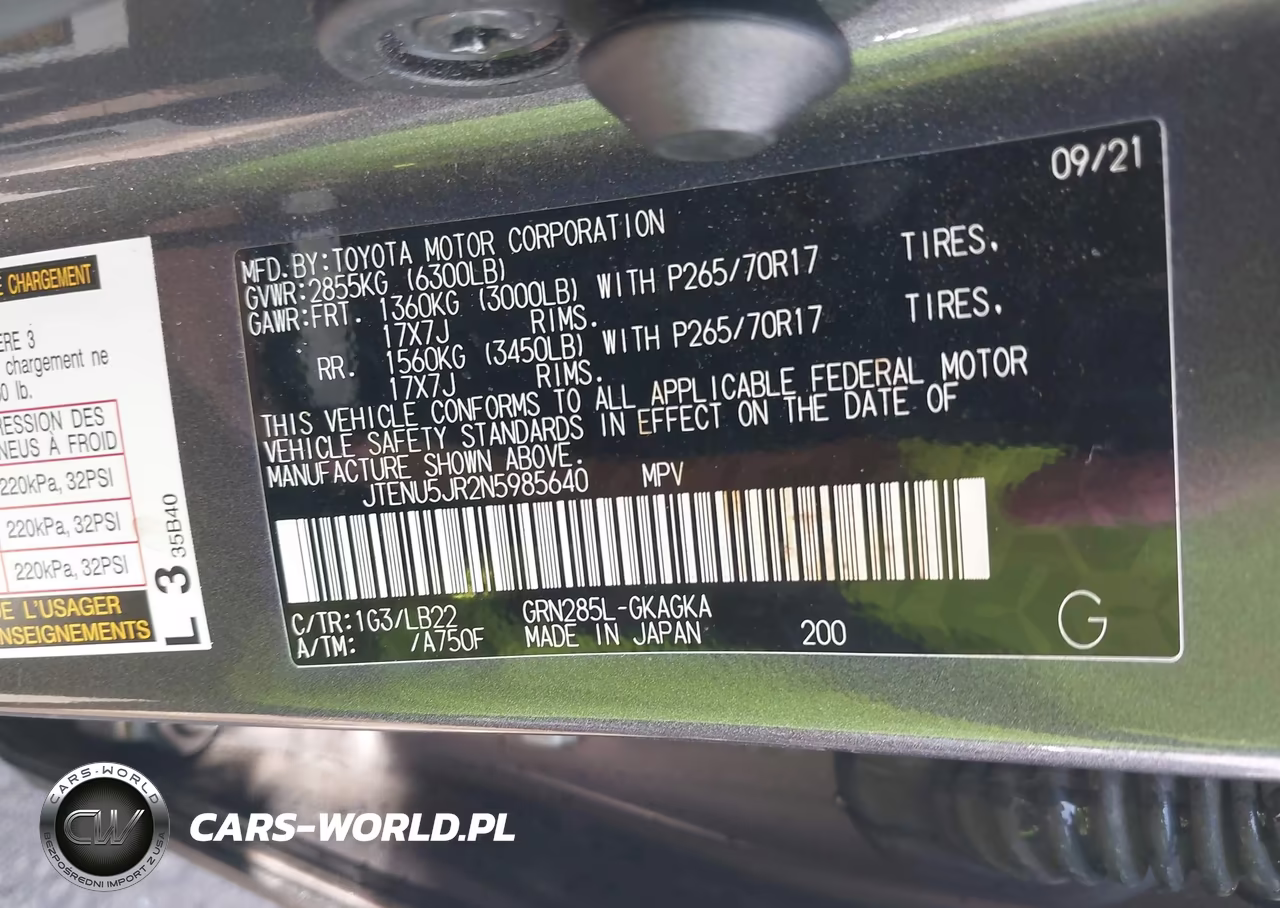 2022 Toyota 4Runner Sr5 Premium VIN:JTENU5JR2N5985640 - 9