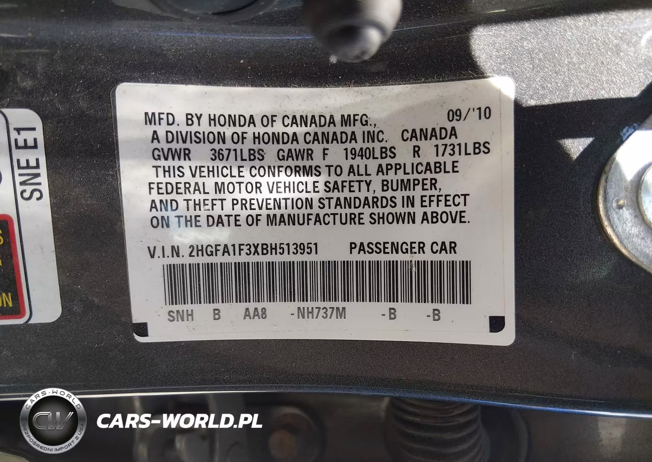 2011 Honda Civic Vp VIN:2HGFA1F3XBH513951 - 9