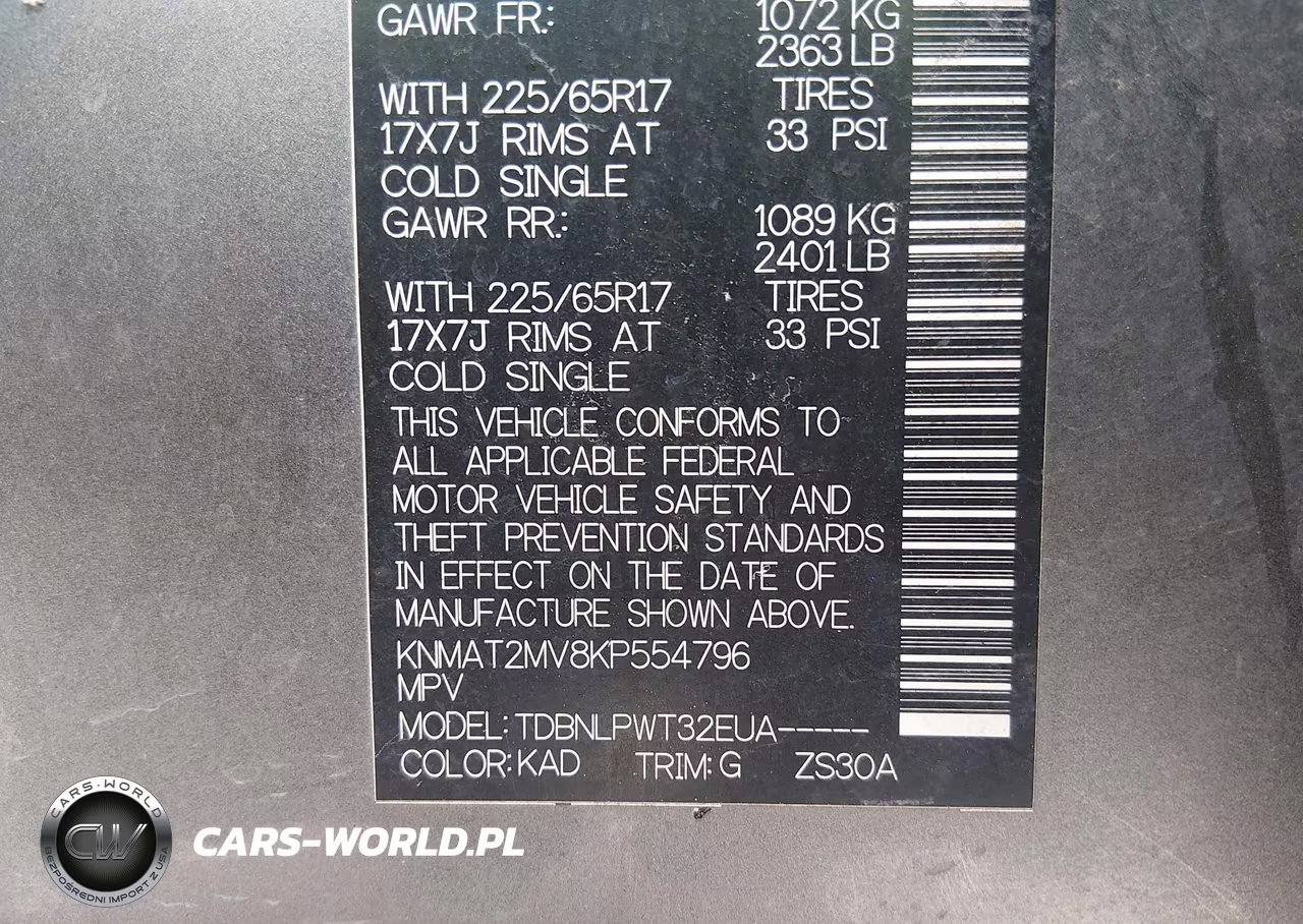 2019 Nissan Rogue S VIN:KNMAT2MV8KP554796 - 9