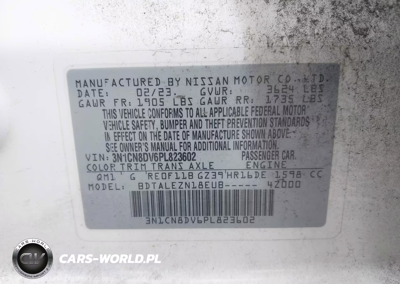 2023 Nissan Versa 1.6 S Xtronic Cvt VIN:3N1CN8DV6PL823602 - 9