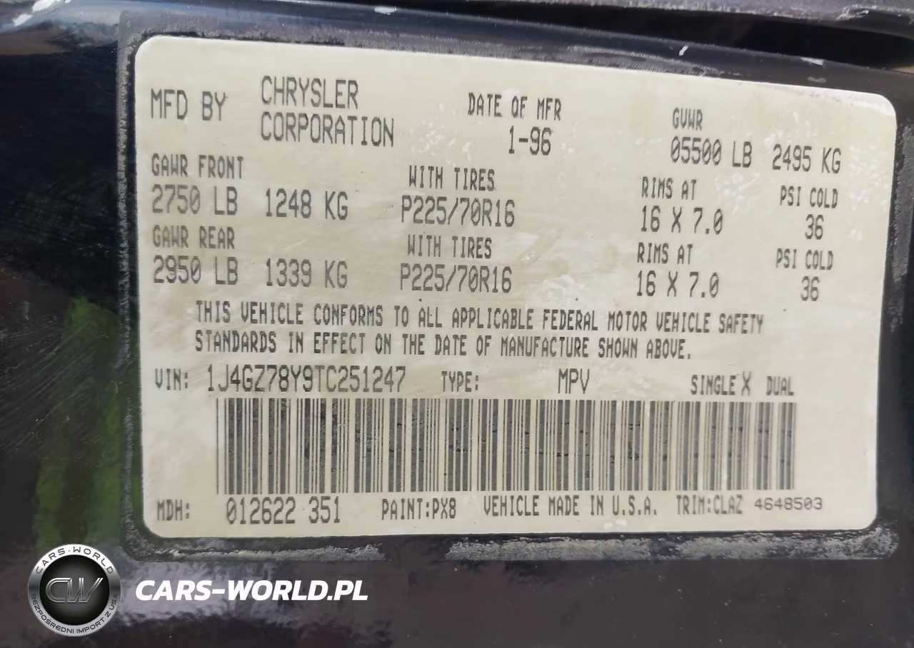 1996 Jeep Grand Cherokee Limited VIN:1J4GZ78Y9TC251247 - 9
