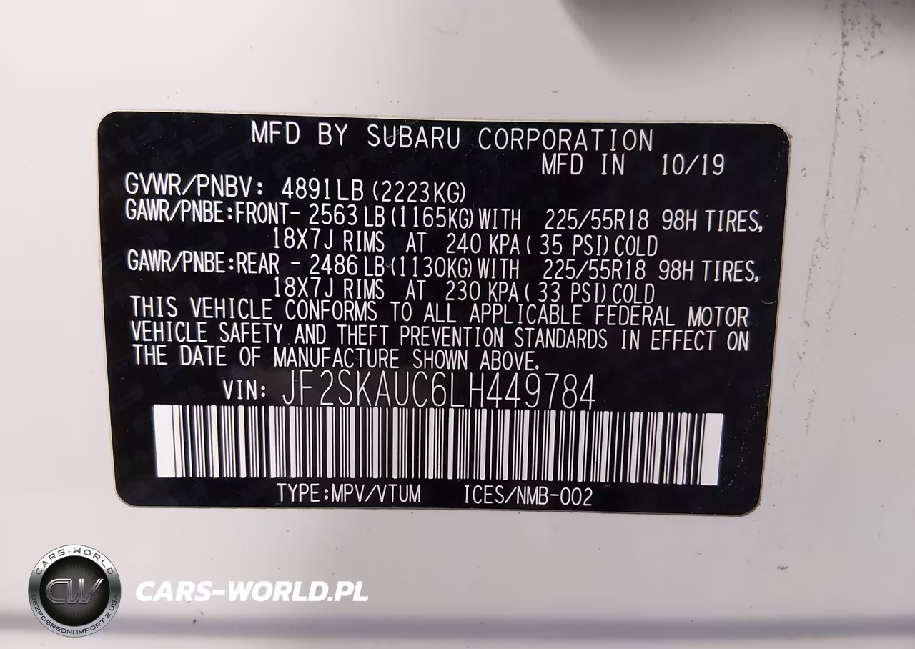 2020 Subaru Forester Limited VIN:JF2SKAUC6LH449784 - 9