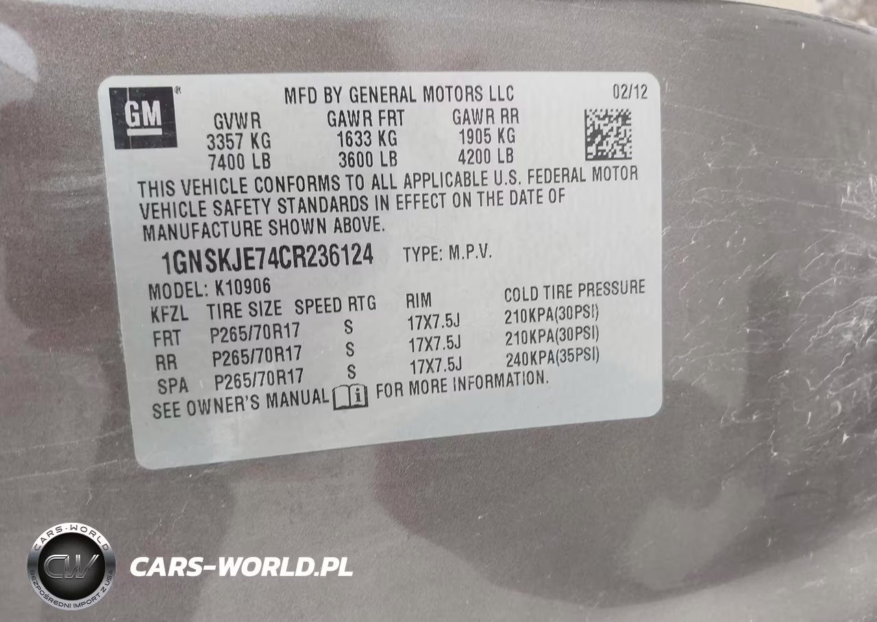 2012 Chevrolet Suburban 1500 Lt VIN:1GNSKJE74CR236124 - 9