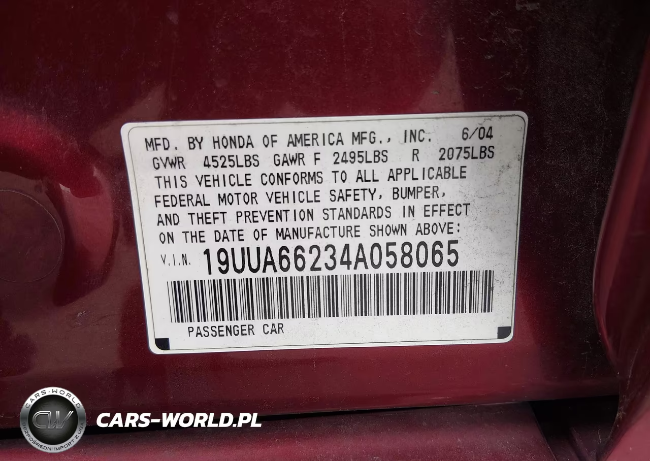 2004 Acura Tl VIN:19UUA66234A058065 - 9