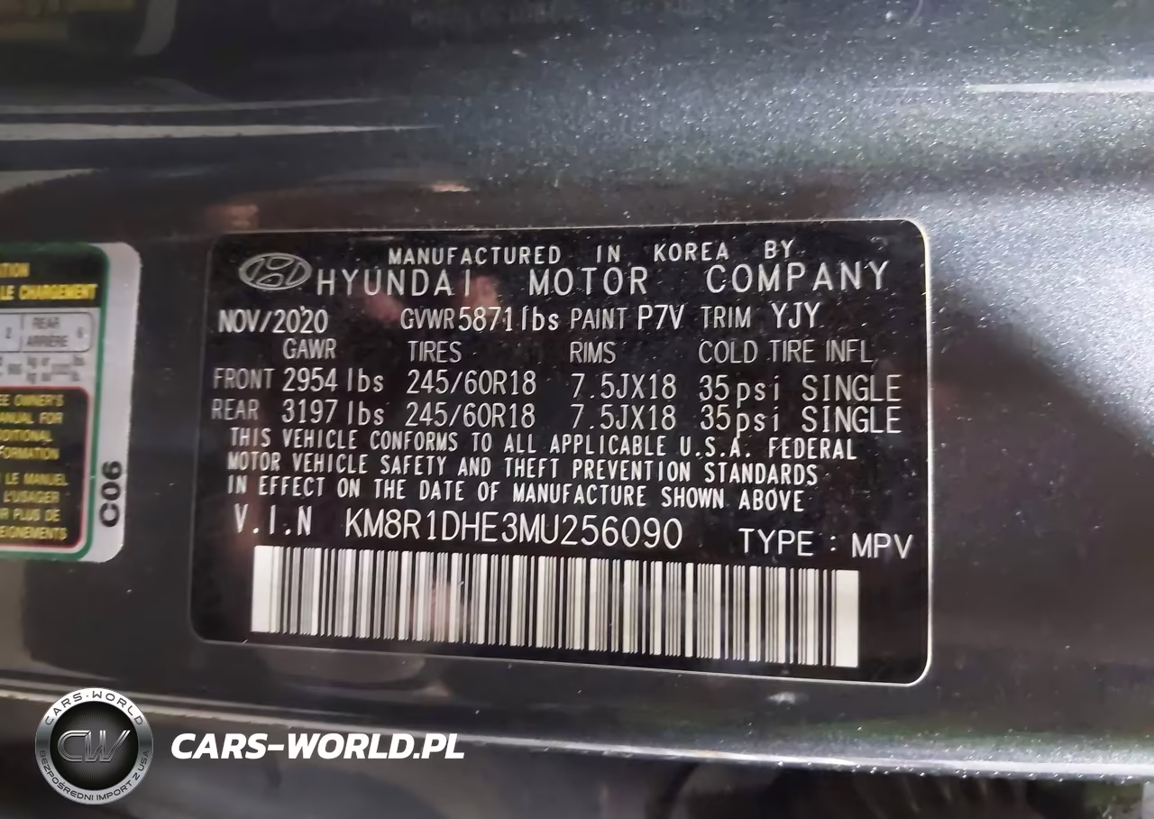 2021 Hyundai Palisade Se VIN:KM8R1DHE3MU256090 - 9