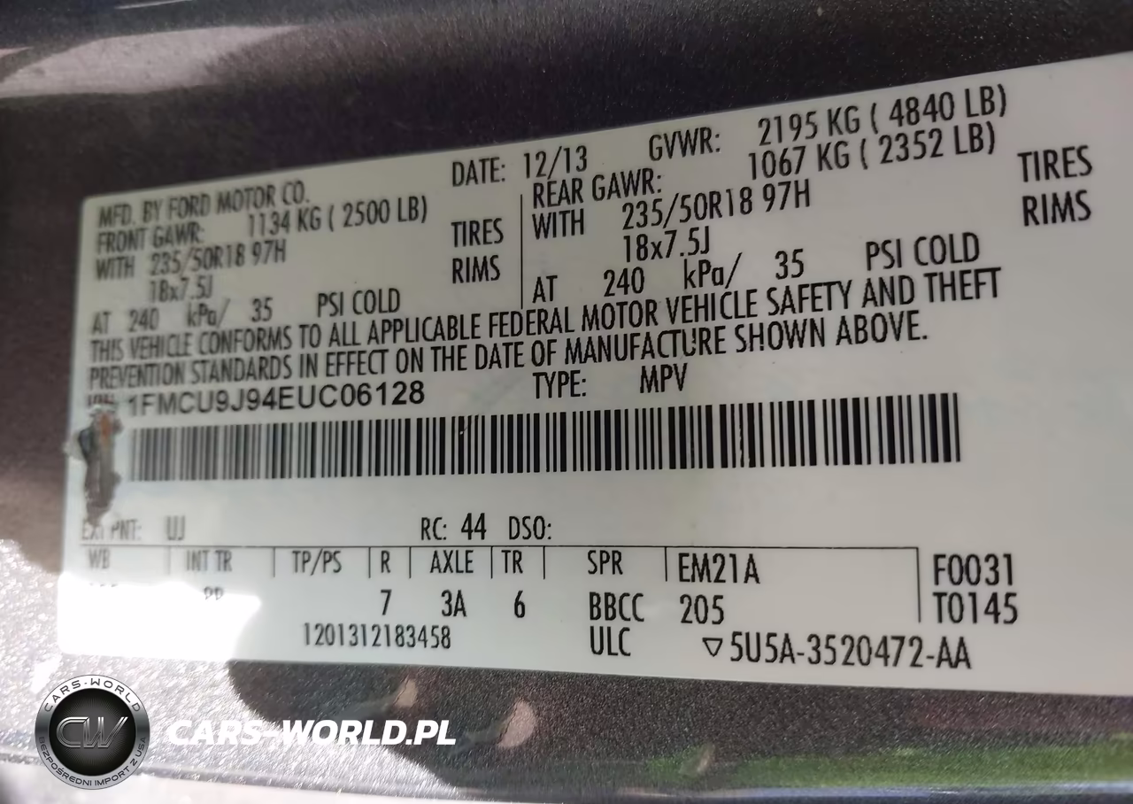 2014 Ford Escape Titanium VIN:1FMCU9J94EUC06128 - 9