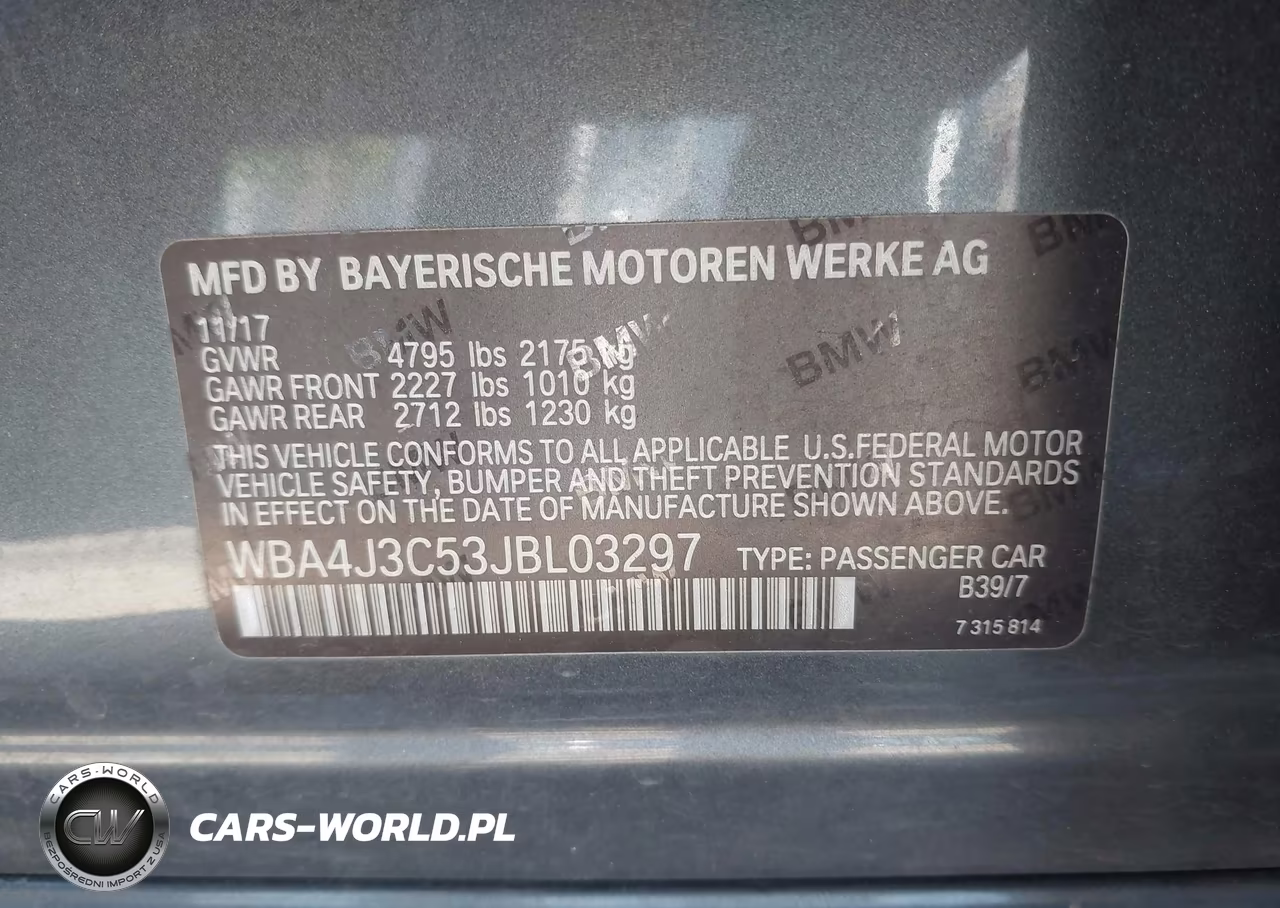 2018 BMW 430I Gran Coupe xDrive VIN:WBA4J3C53JBL03297 - 9