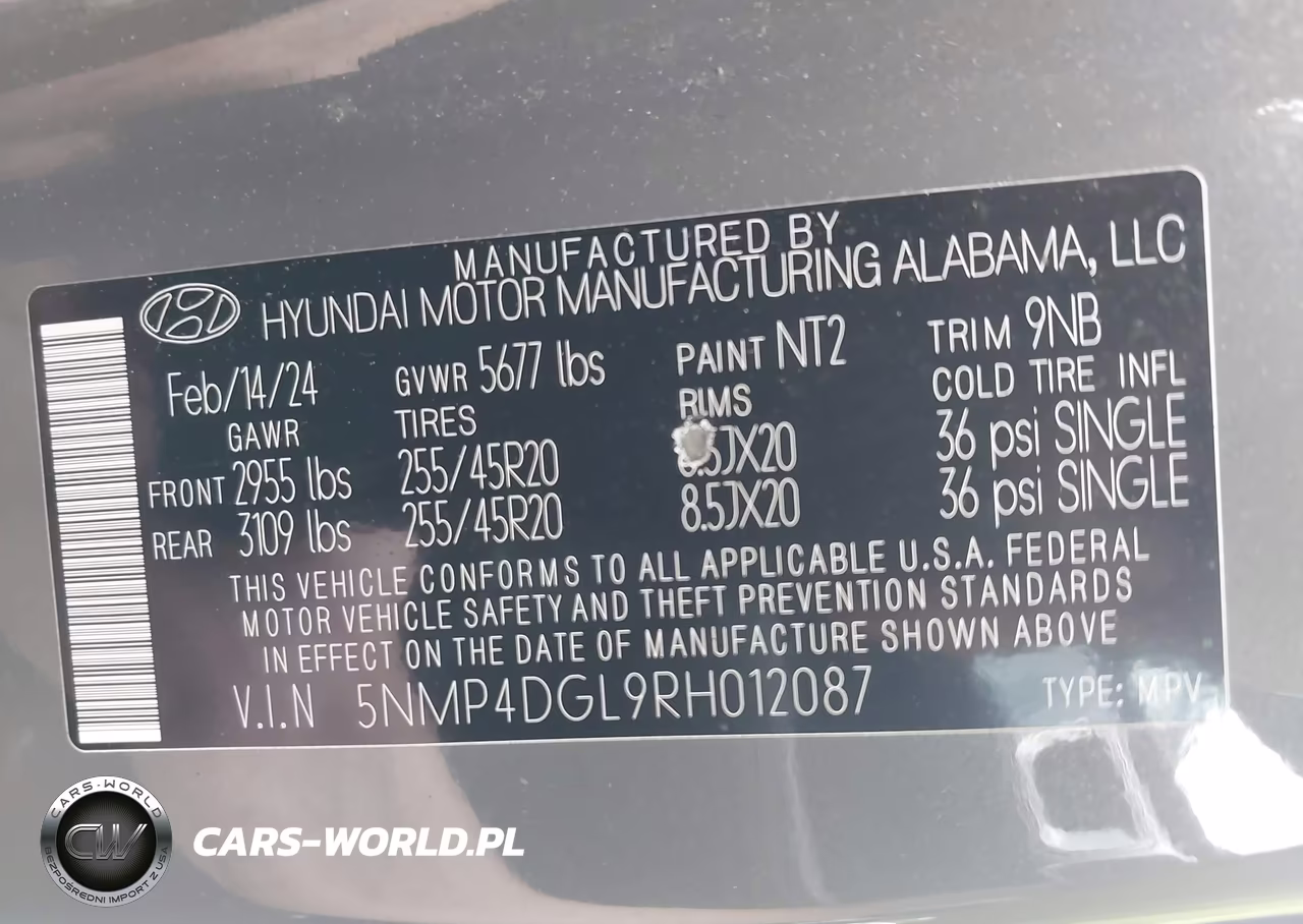 2024 Hyundai Santa Fe Limited VIN:5NMP4DGL9RH012087 - 9