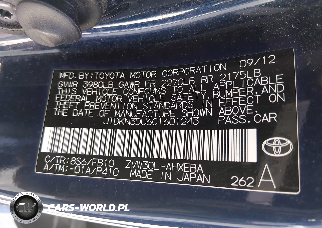 2012 Toyota Prius Three VIN:JTDKN3DU6C1601243 - 9