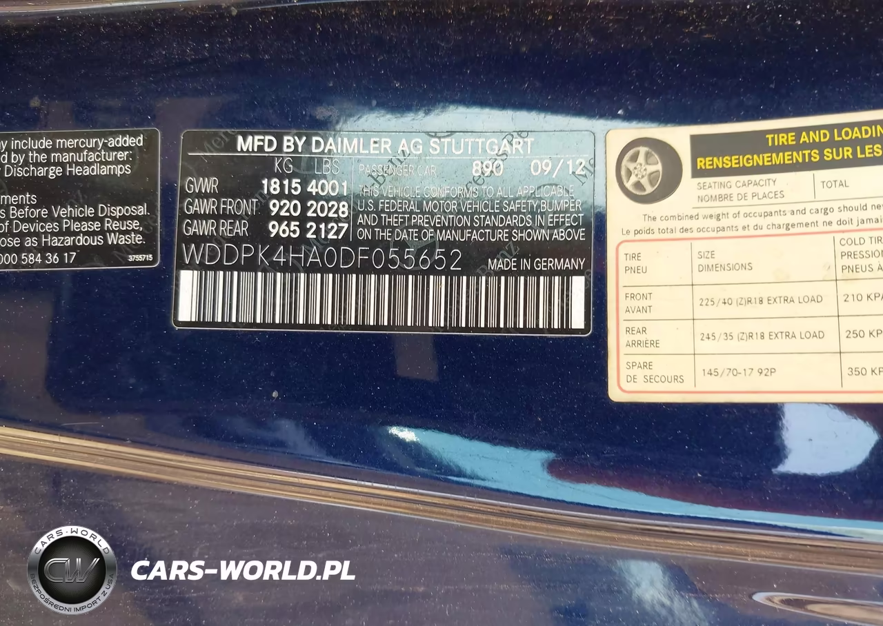 2013 Mercedes-Benz Slk 250 VIN:WDDPK4HA0DF055652 - 9