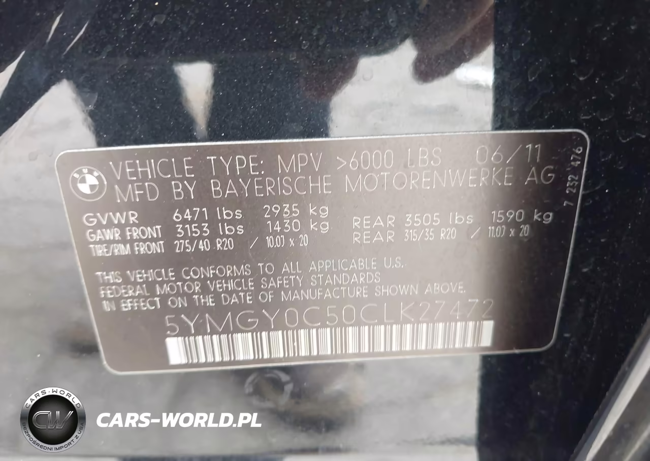 2012 BMW X5 M VIN:5YMGY0C50CLK27472 - 9