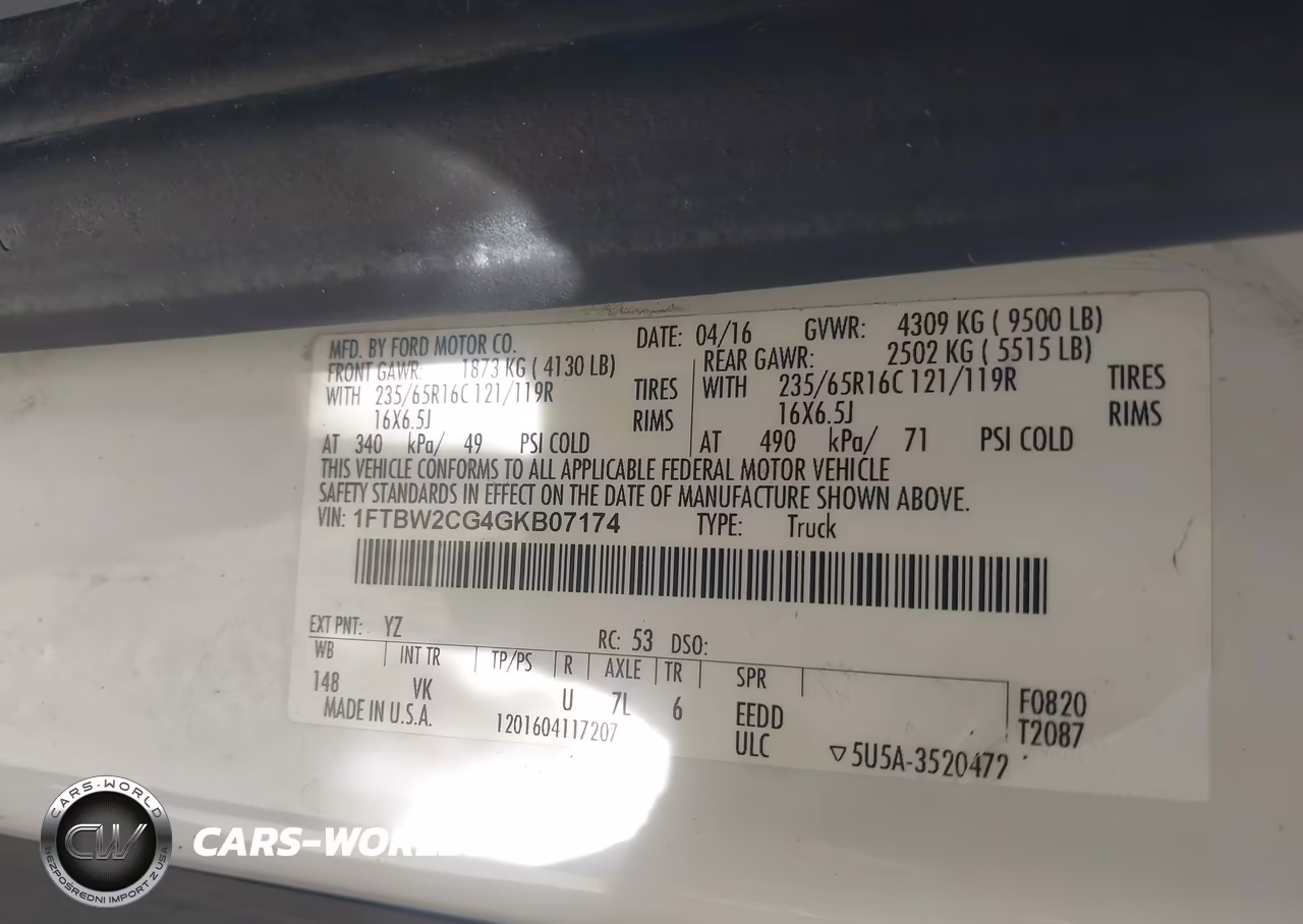 2016 Ford Transit-350 VIN:1FTBW2CG4GKB07174 - 9