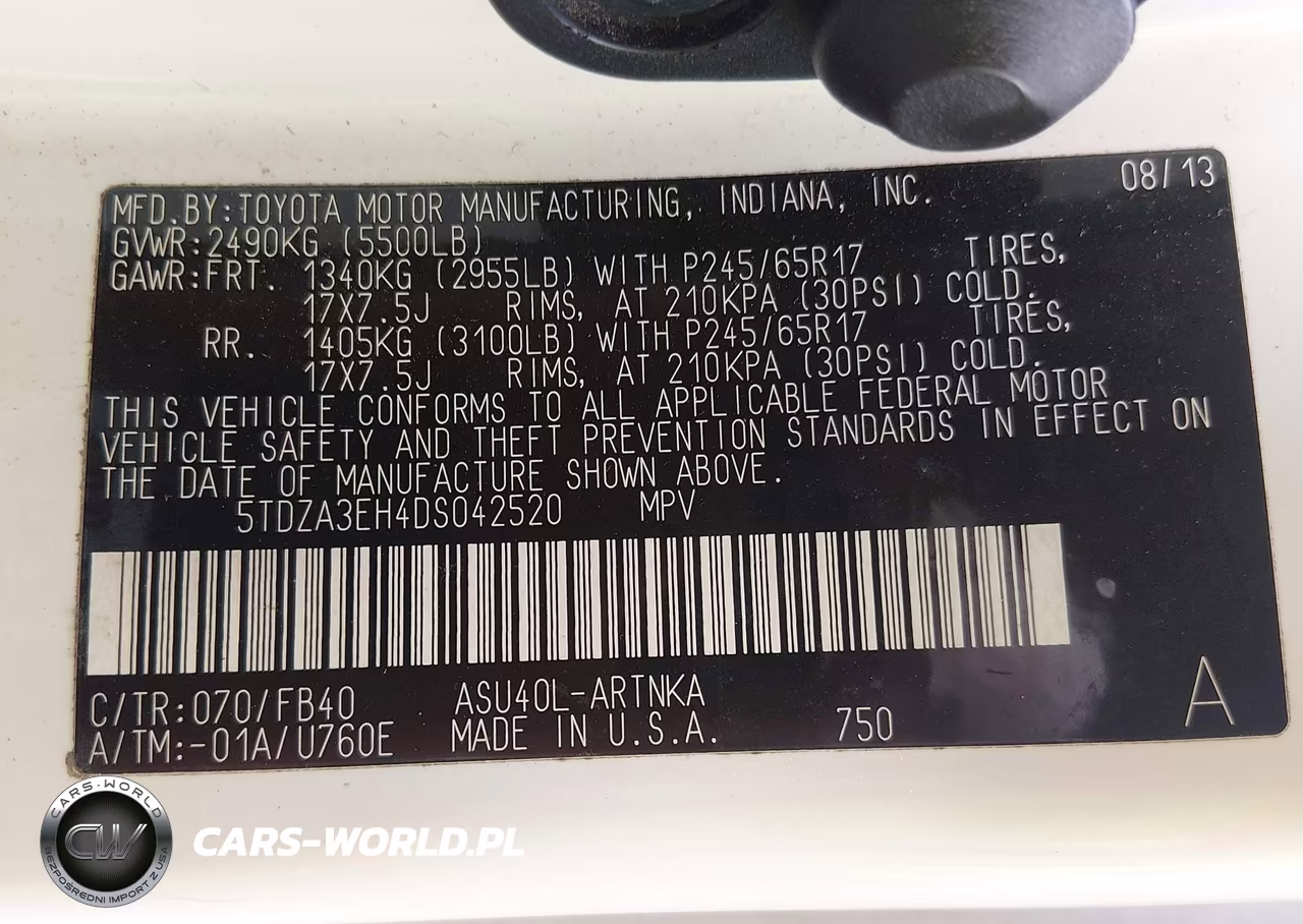 2013 Toyota Highlander VIN:5TDZA3EH4DS042520 - 9