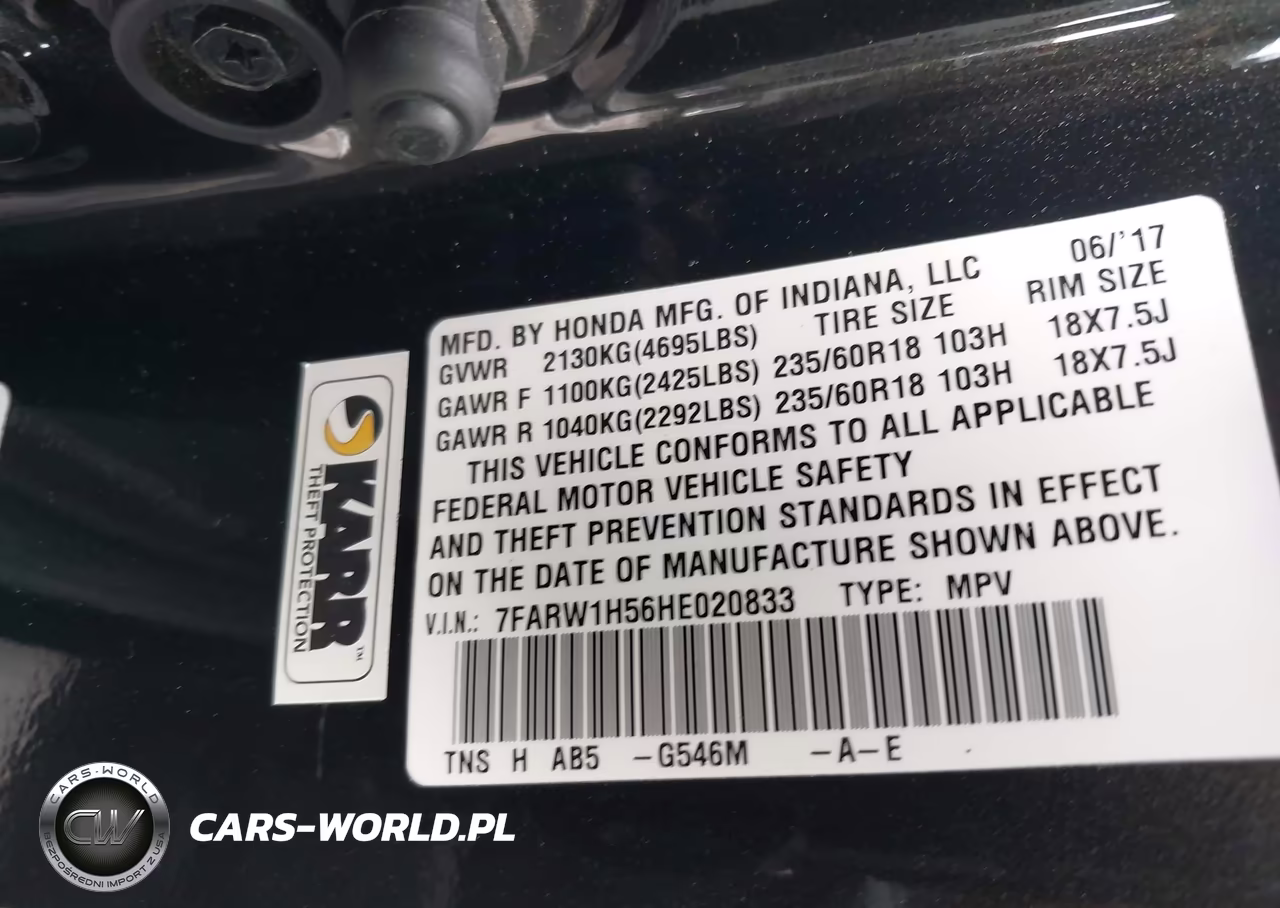 2017 Honda Cr-V Ex VIN:7FARW1H56HE020833 - 9