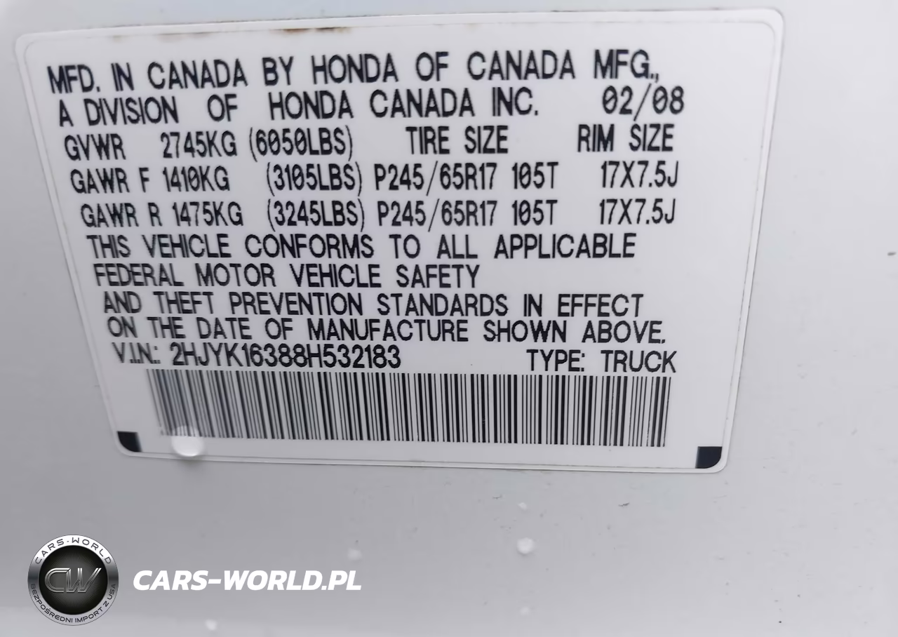2008 Honda Ridgeline Rtx VIN:2HJYK16388H532183 - 9