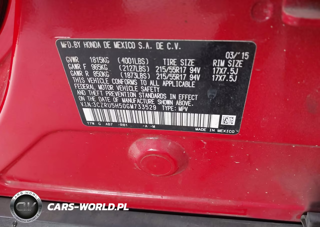 2016 Honda Hr-V Ex VIN:3CZRU5H50GM733529 - 9