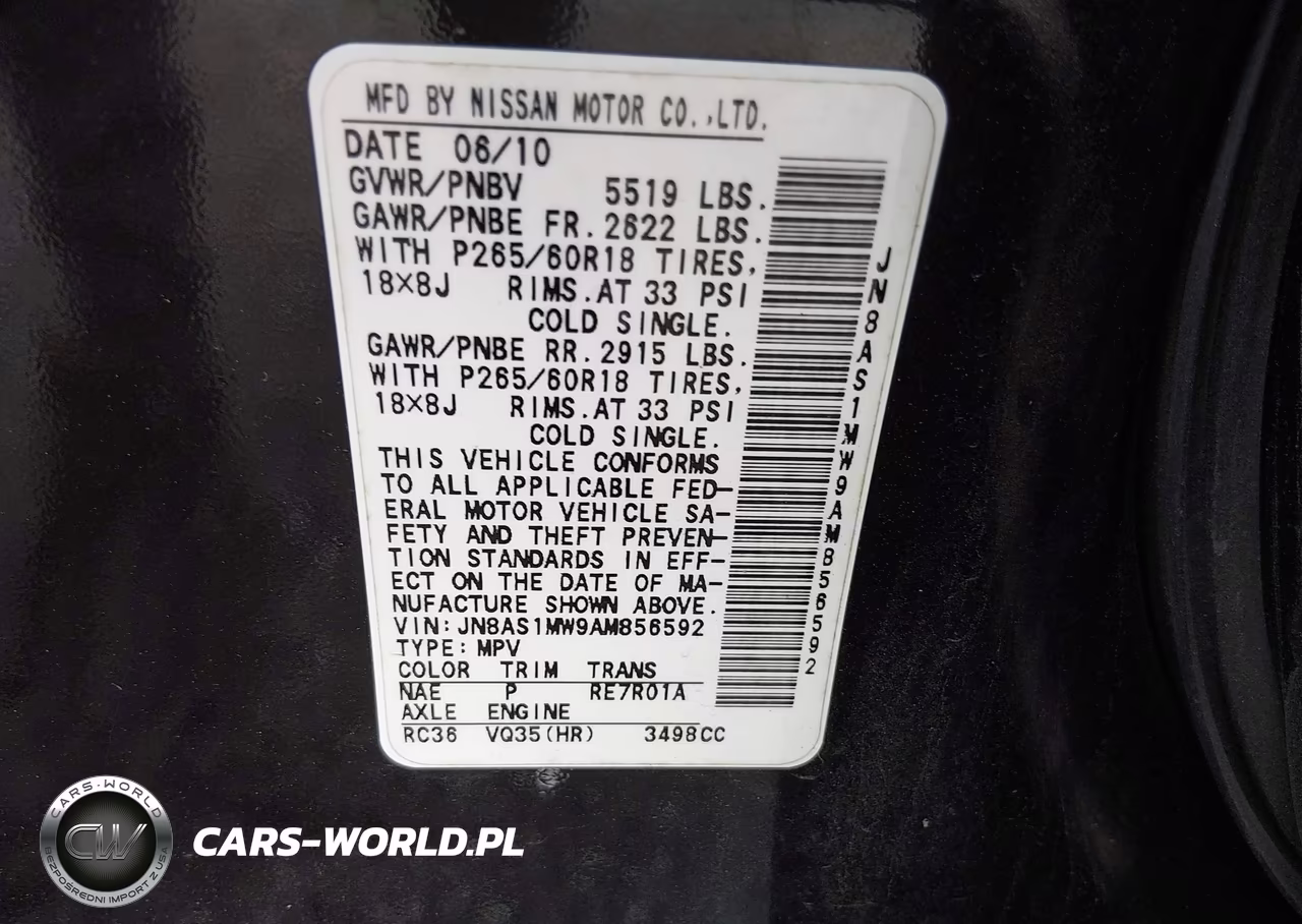 2010 Infiniti Fx35 VIN:JN8AS1MW9AM856592 - 9