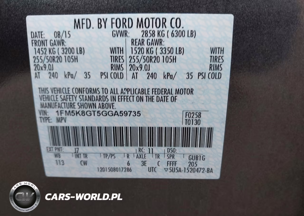 2016 Ford Explorer Sport VIN:1FM5K8GT5GGA59735 - 9