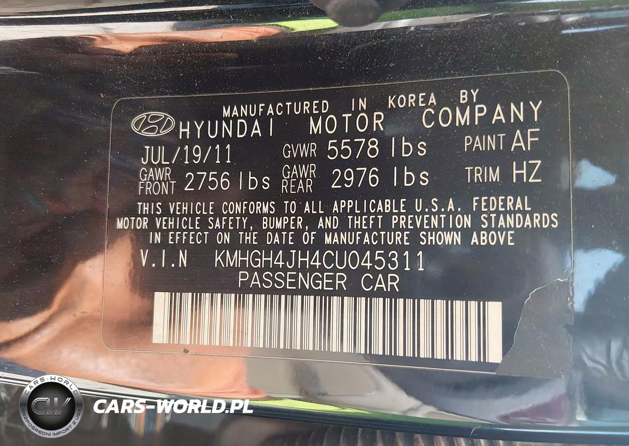 2012 Hyundai Equus Ultimate VIN:KMHGH4JH4CU045311 - 9
