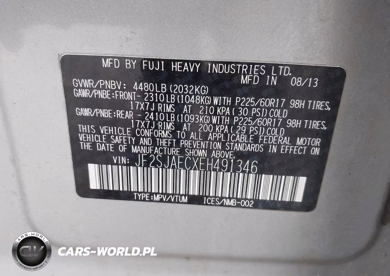 2014 Subaru Forester 2.5I Premium VIN:JF2SJAECXEH491346 - 9