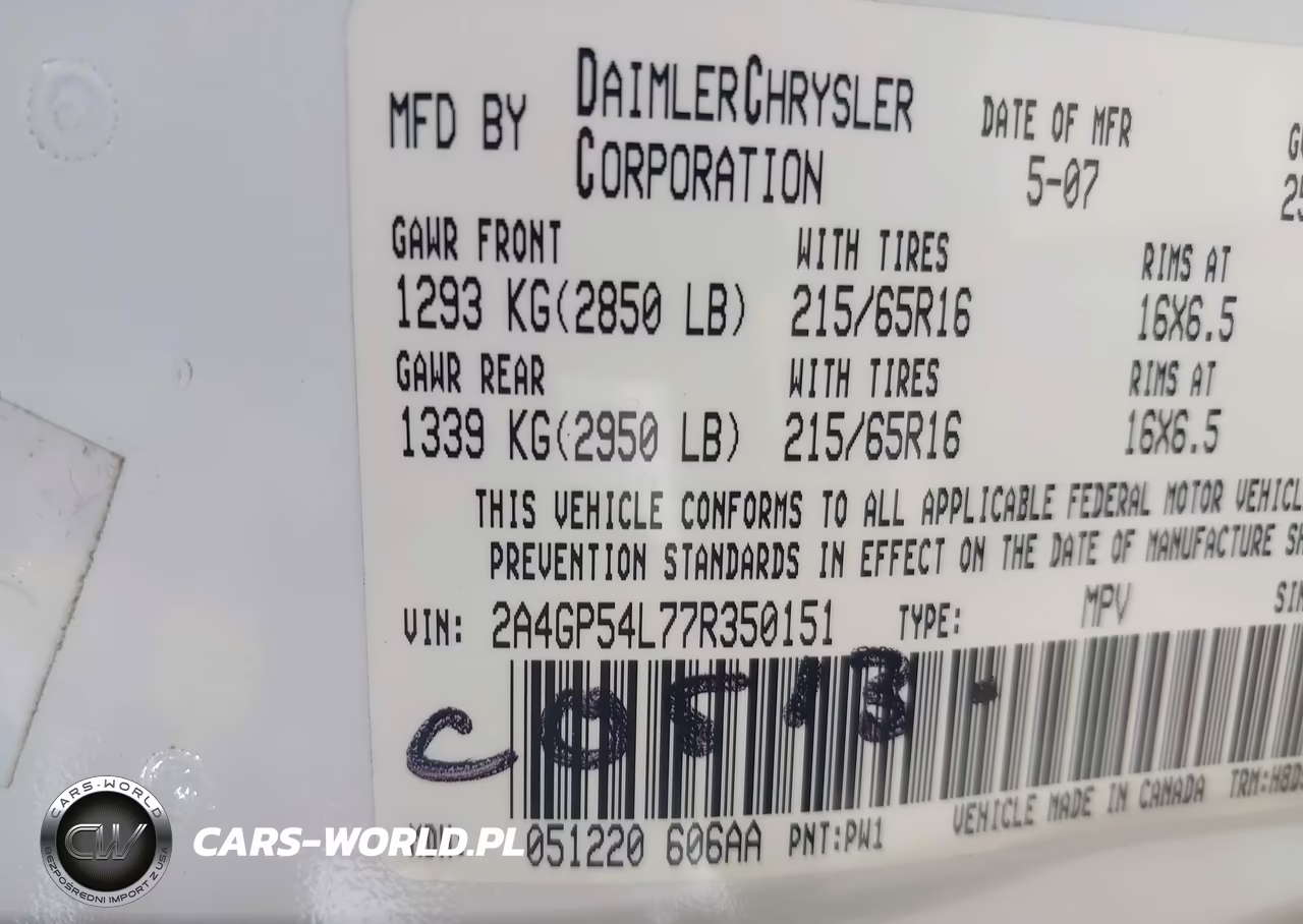 2007 Chrysler Town & Country Touring VIN:2A4GP54L77R350151 - 9