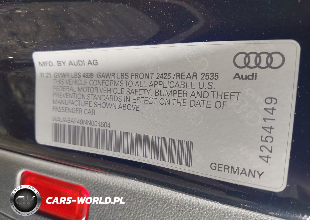 2022 Audi A4 Premium 40 Tfsi Quattro S Tronic VIN:WAUABAF49NN004604 - 9