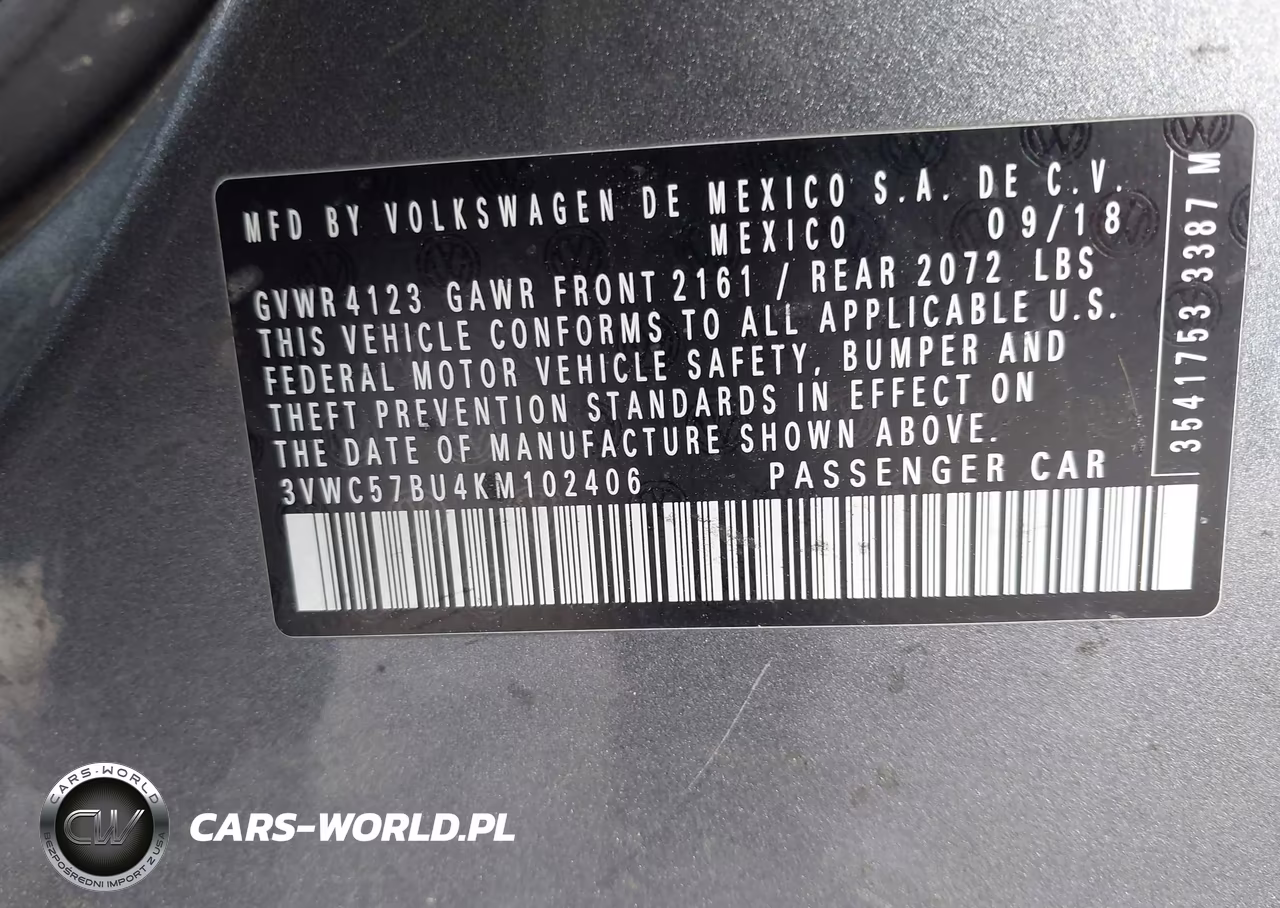 2019 Volkswagen Jetta 1.4T R-Line-1.4T S-1.4T Se VIN:3VWC57BU4KM102406 - 9