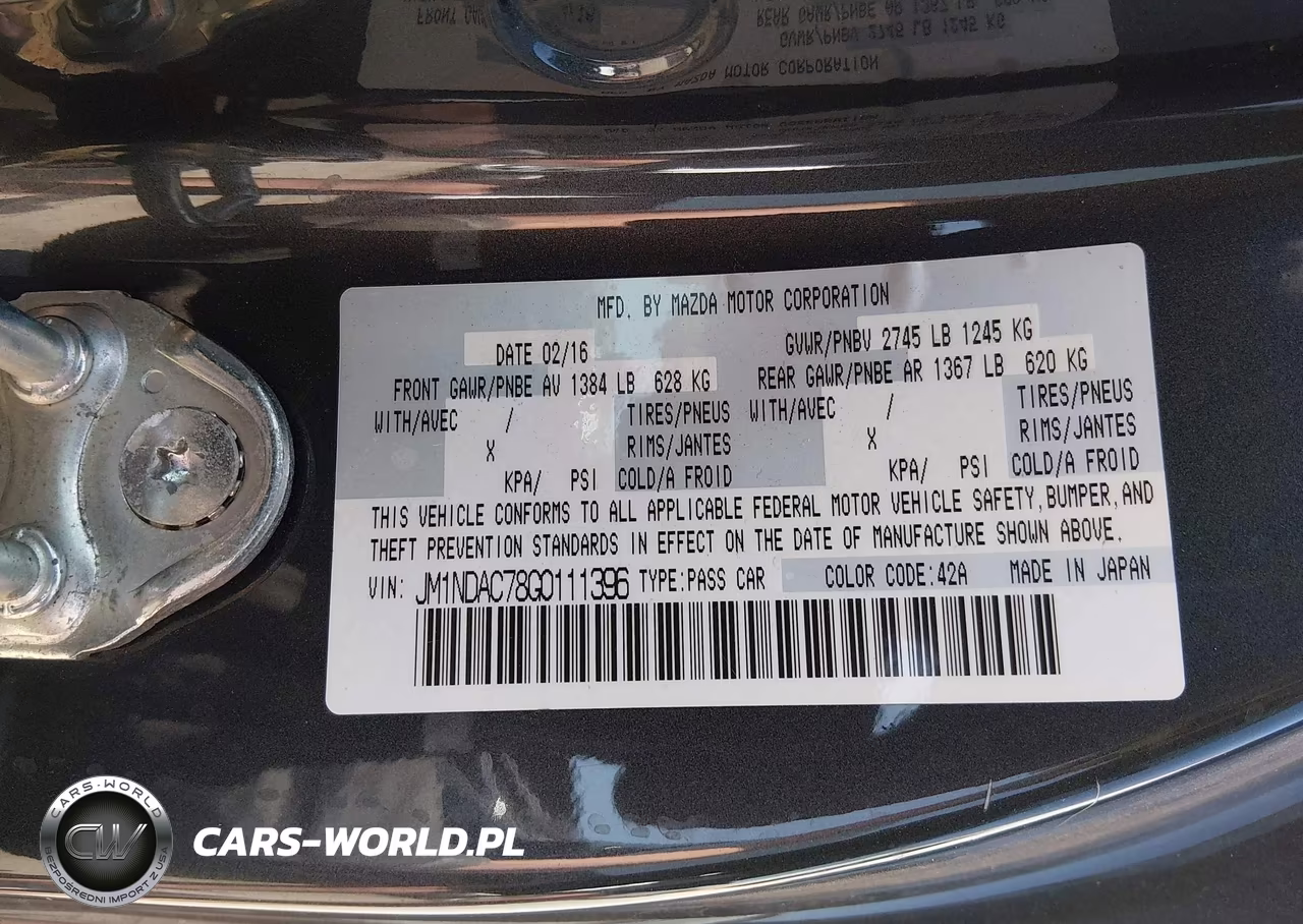 2016 Mazda Mx-5 Miata Club VIN:JM1NDAC78G0111396 - 9