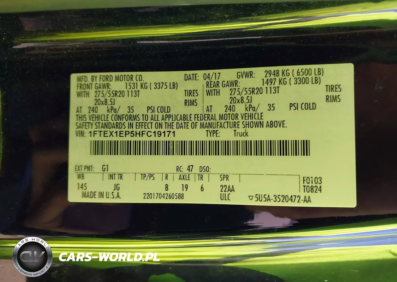 2017 Ford F-150 Xl VIN:1FTEX1EP5HFC19171 - 9