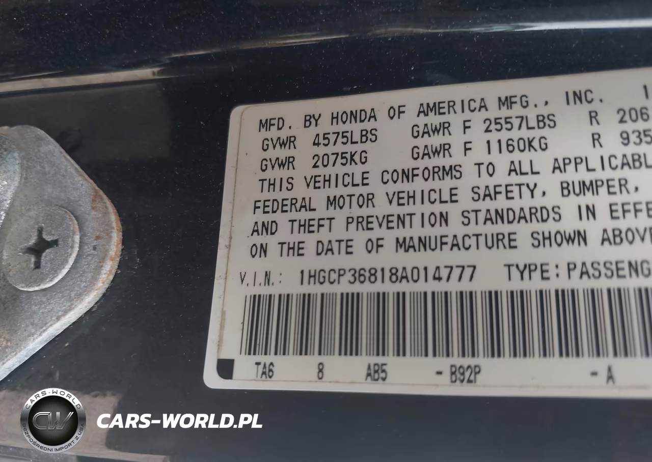 2008 Honda Accord 3.5 Ex-L VIN:1HGCP36818A014777 - 9