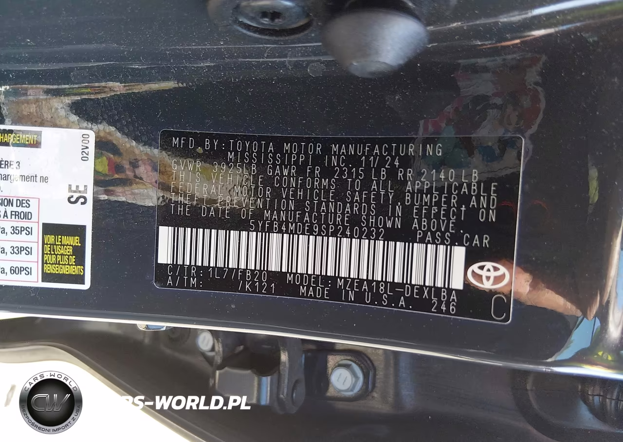 2025 Toyota Corolla Le VIN:5YFB4MDE9SP240232 - 9
