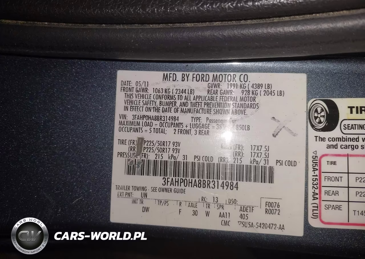 2011 Ford Fusion Se VIN:3FAHP0HA8BR314984 - 9