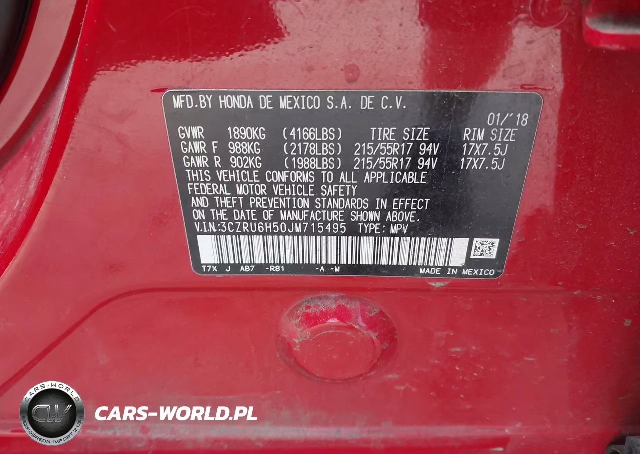 2018 Honda Hr-V Ex VIN:3CZRU6H50JM715495 - 9