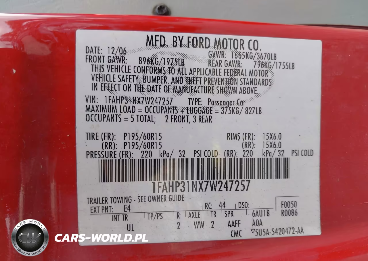 2007 Ford Focus S-Se-Ses VIN:1FAHP31NX7W247257 - 9