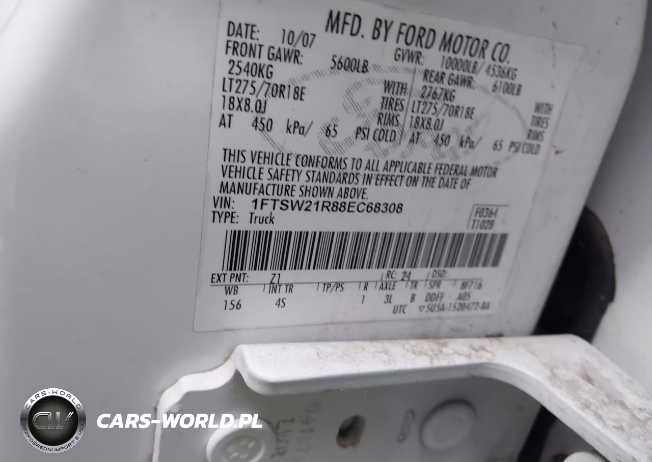 2008 Ford F-250 Lariat VIN:1FTSW21R88EC68308 - 9