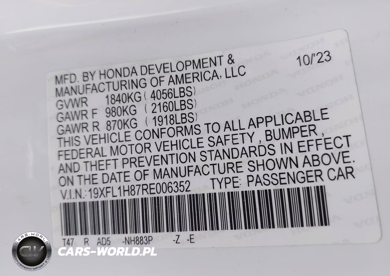 2024 Honda Civic Sport Touring VIN:19XFL1H87RE006352 - 9