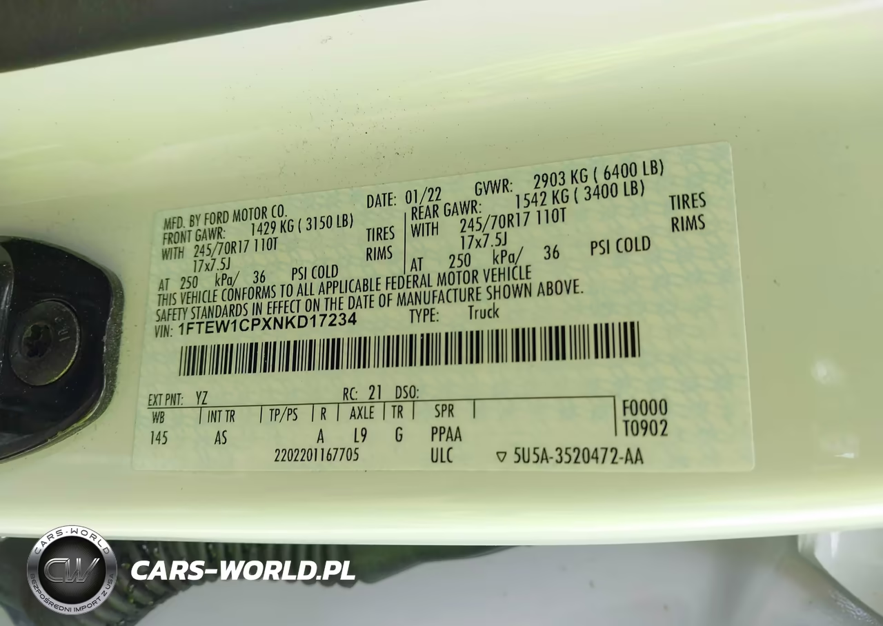 2022 Ford F-150 Xl VIN:1FTEW1CPXNKD17234 - 9