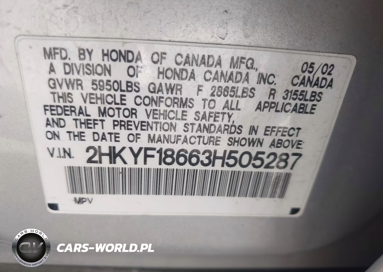 2003 Honda Pilot Ex-L VIN:2HKYF18663H505287 - 9