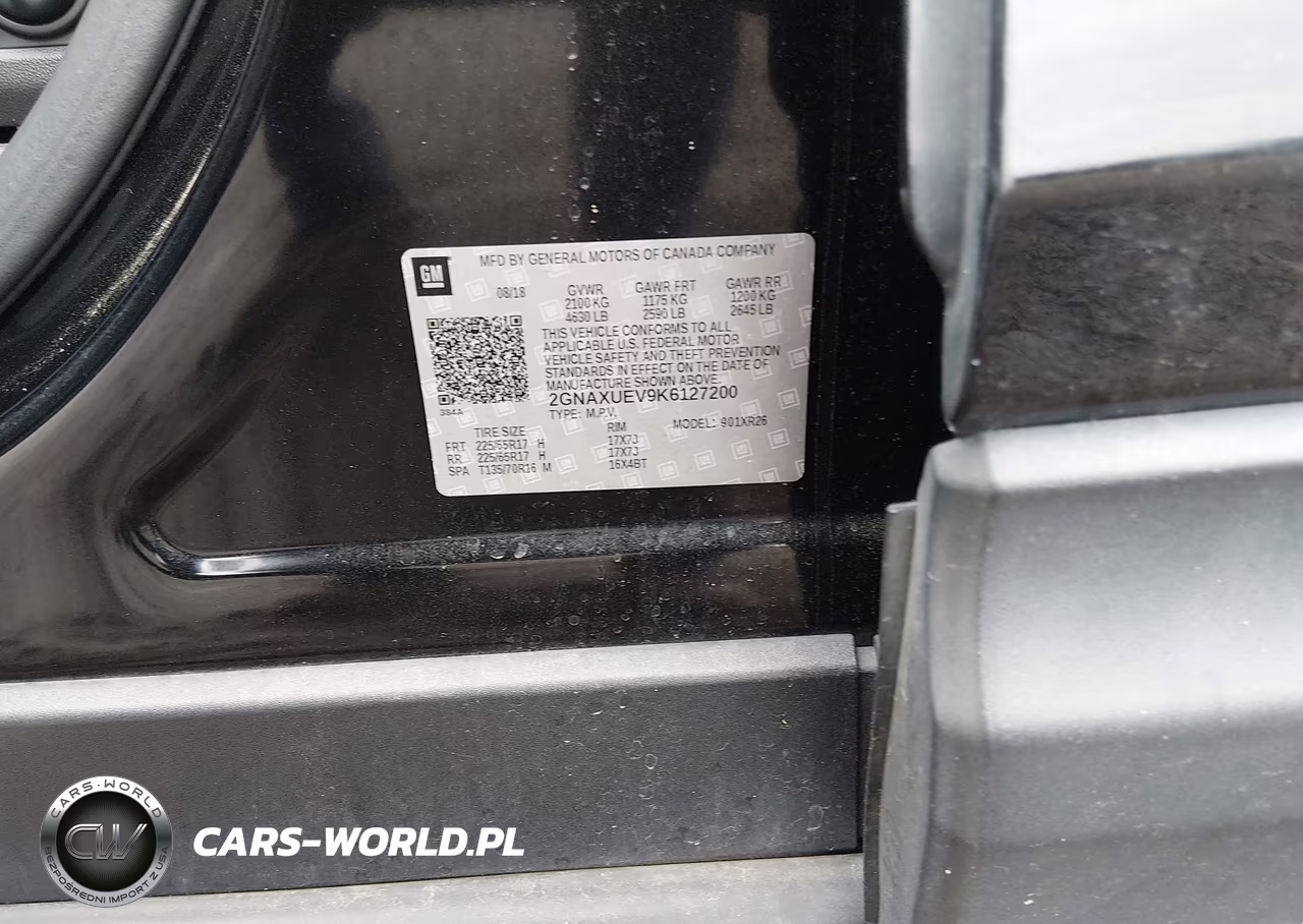2019 Chevrolet Equinox Lt VIN:2GNAXUEV9K6127200 - 9