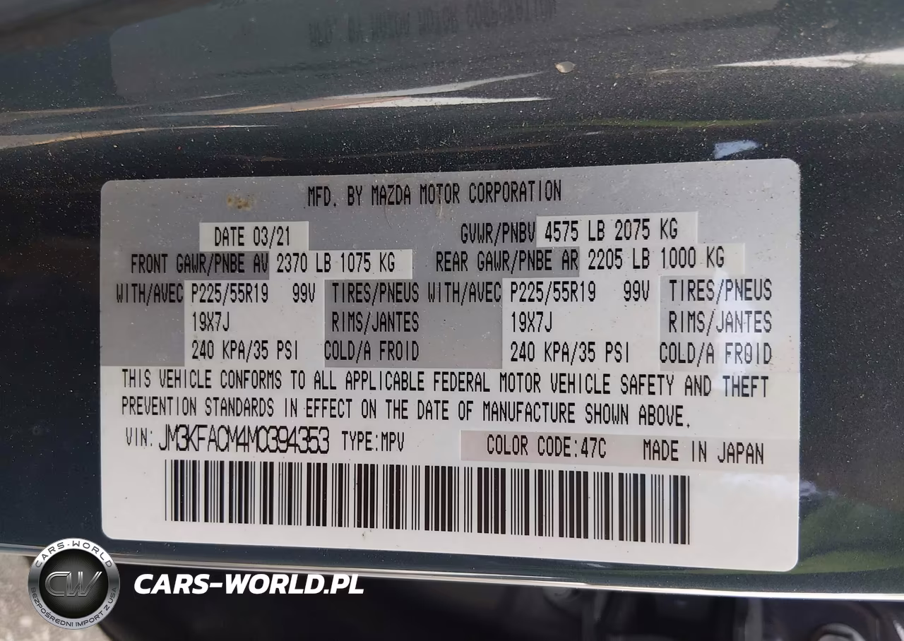 2021 Mazda Cx-5 Carbon Edition VIN:JM3KFACM4M0394353 - 9