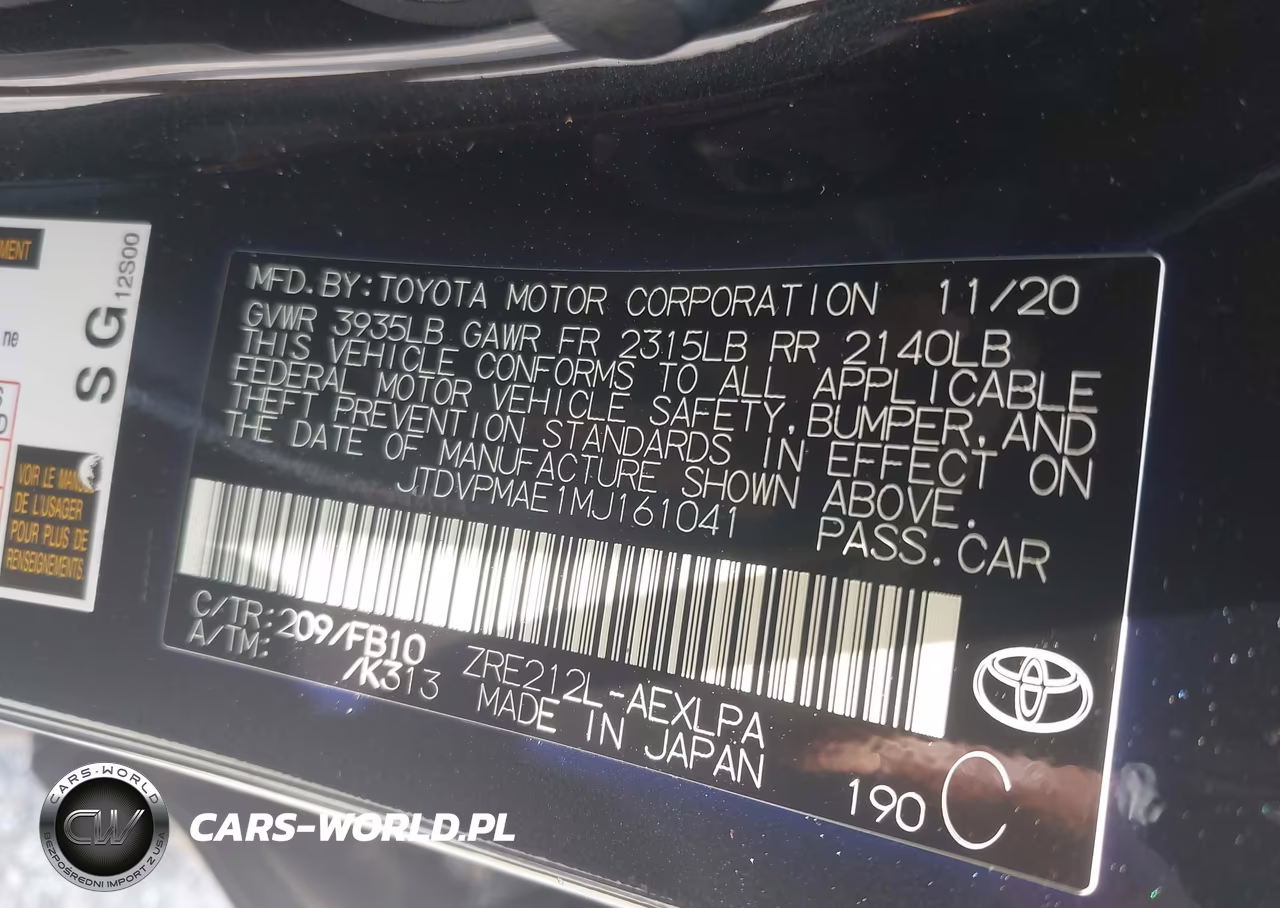 2021 Toyota Corolla Le VIN:JTDVPMAE1MJ161041 - 9