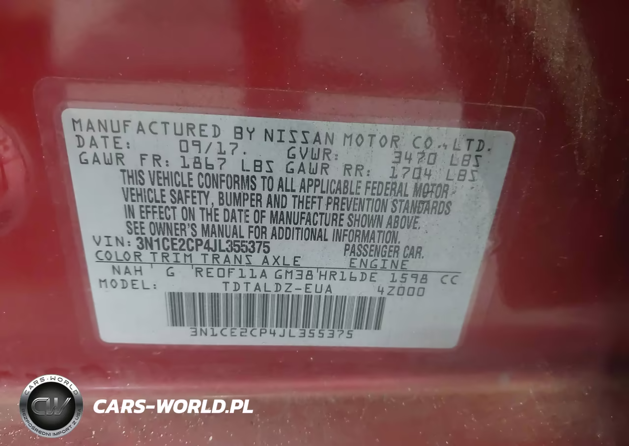 2018 Nissan Versa Note Sv VIN:3N1CE2CP4JL355375 - 9