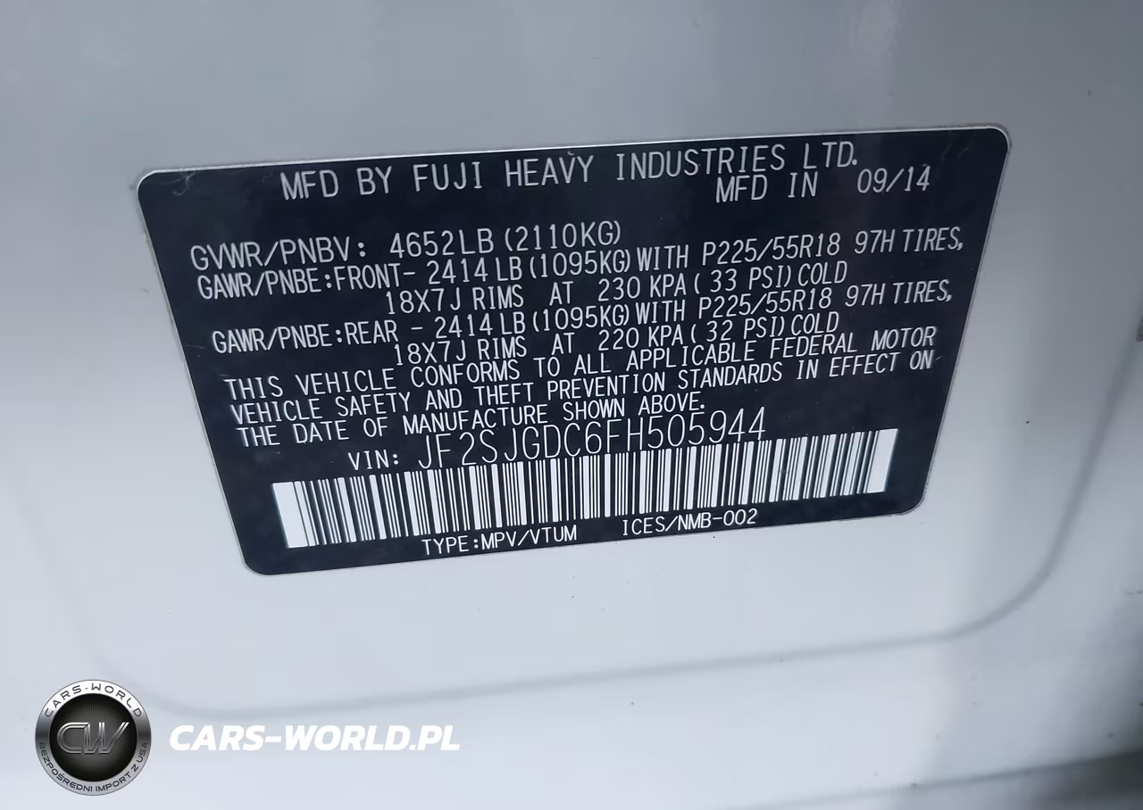 2015 Subaru Forester 2.0Xt Premium VIN:JF2SJGDC6FH505944 - 9